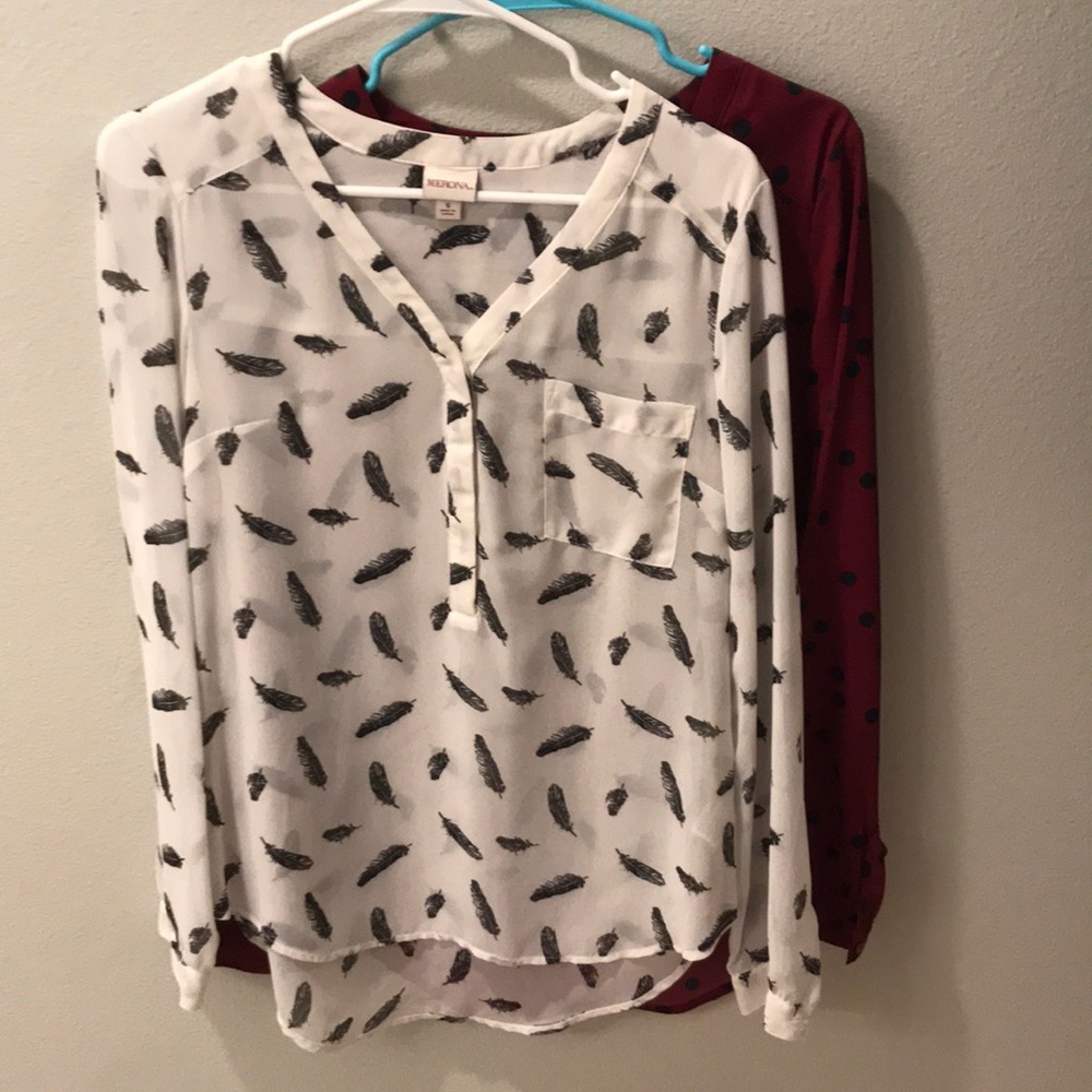 LAST CHANCE Set of 2 Merona V Neck Blouses